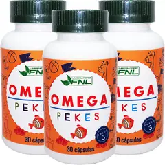 FNL - 3X Omega 3 Pekes Niños 60 Caps Blandas Alimento Cerebral.