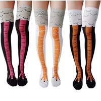 6 Pares Divertidas Calcetas 3d Pata De Pollo Sobre La Rodilla