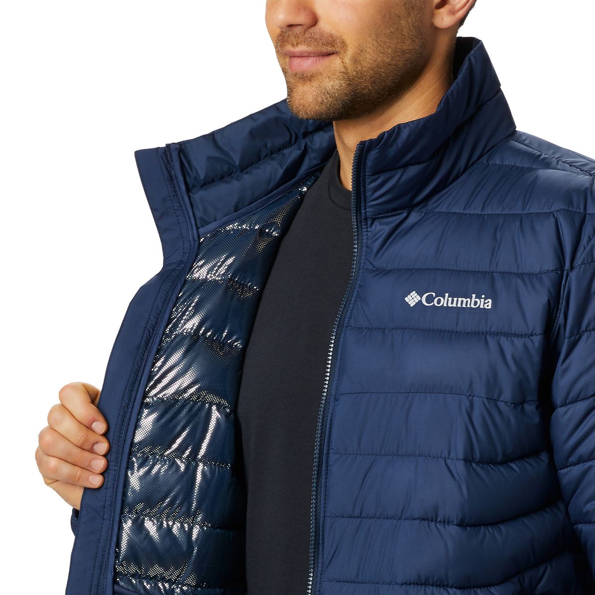 COLUMBIA - Parka Powder Lite Jacket Azul Hombre COLUMBIA