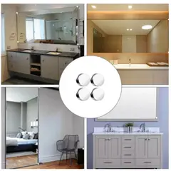 GENERICO - Clips Espejo Muro Soporte Colgador Redondo 4un