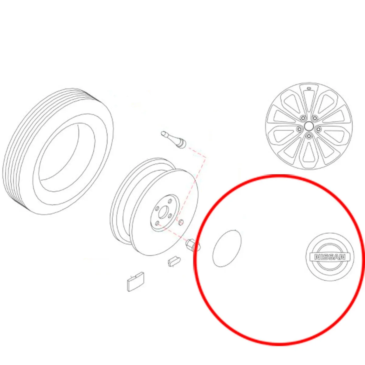 NISSAN - Tapa Central Cono De Rueda Nissan Kicks Original