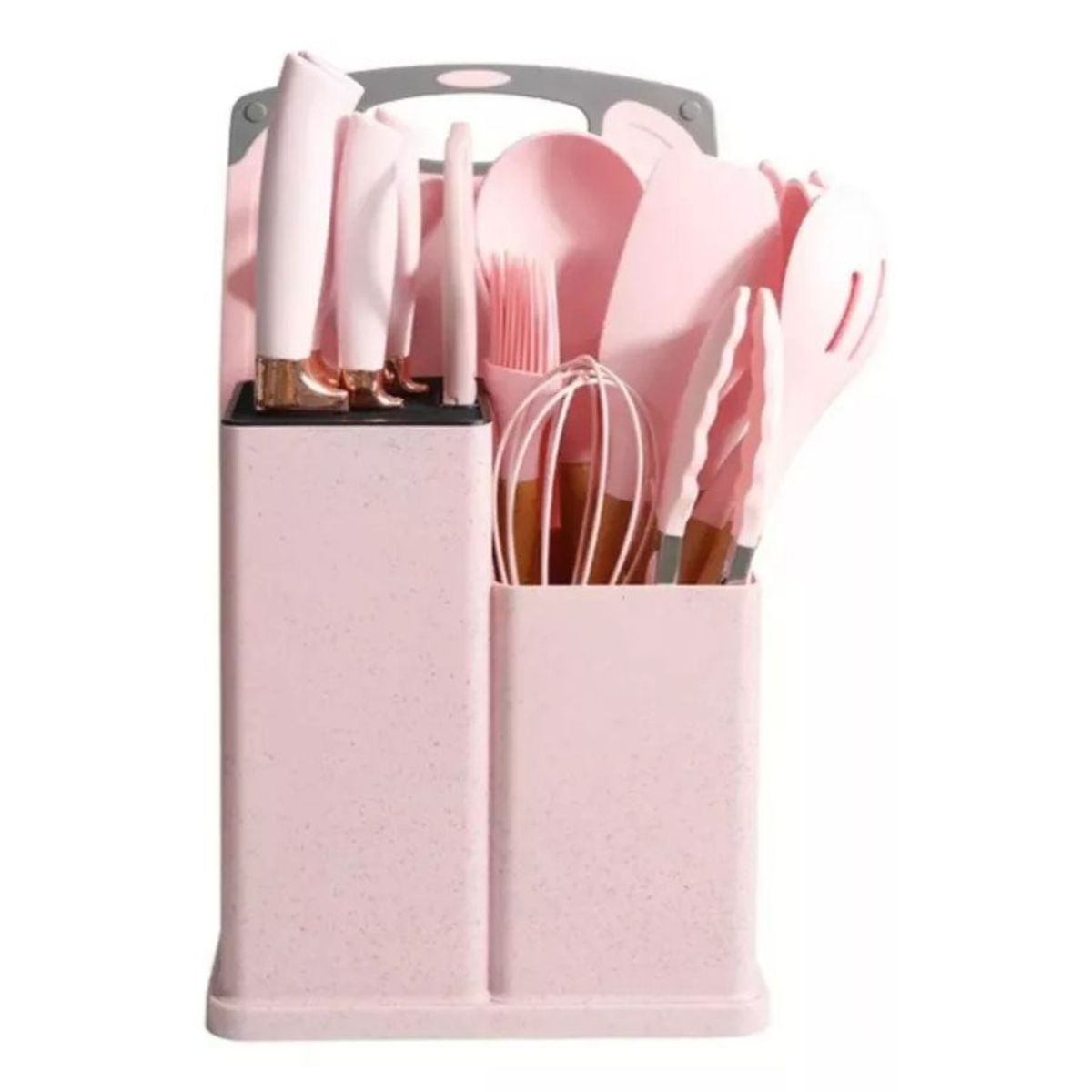 GENERICO - Pack de Utensilios de Cocina de Silicona Rosado