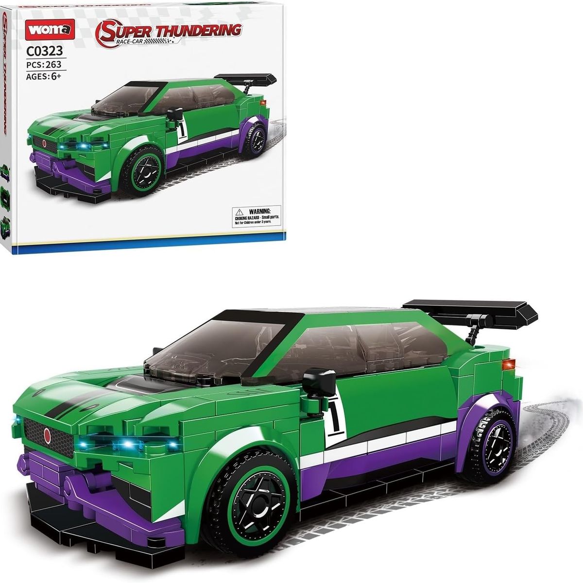 WOMA - ARMABLE AUTO CARRERA VERDE C0323 WOMA 263 PIEZAS