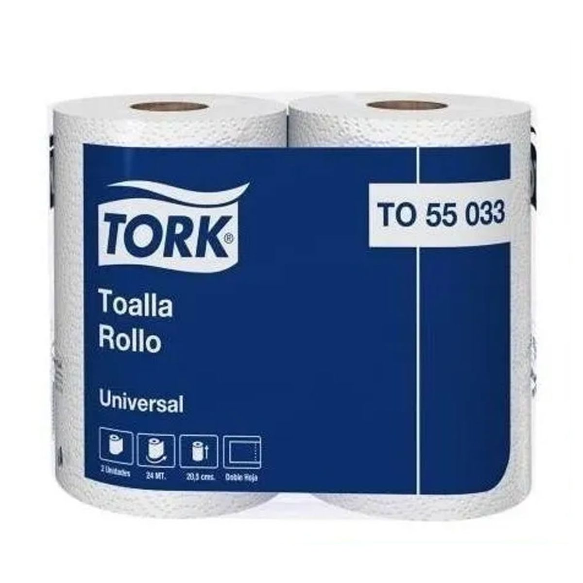 TORK - Toalla De Papel Tork Doble Hoja - 2 Rollos - 24 Mts.