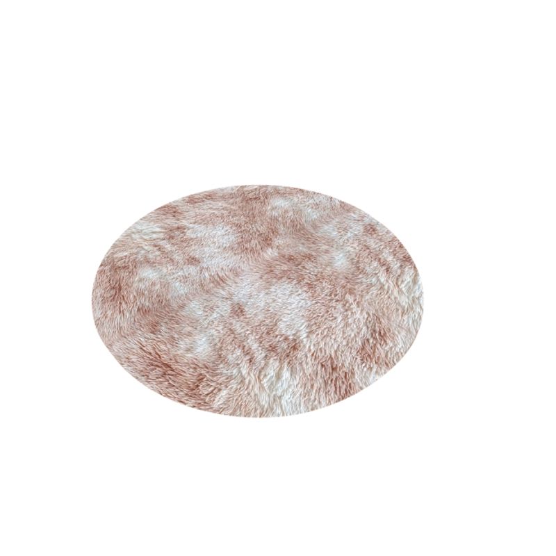 GENERICO - Alfombras Peludas Redondas Tipo Shaggy Para Living De 150cm Beige
