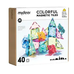 MIDEER - Bloques Magnéticos De Animales 40 Piezas