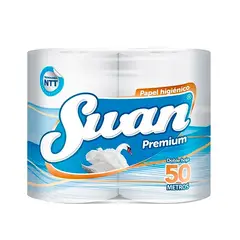 SWAN - Papel Higiénico Doble Hoja 4 Unid. 50 Metros C/u