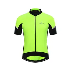 ANDESLAND OUTDOOR APPAREL - Polera Tricota Flúor MC Cierre Verde Hombre