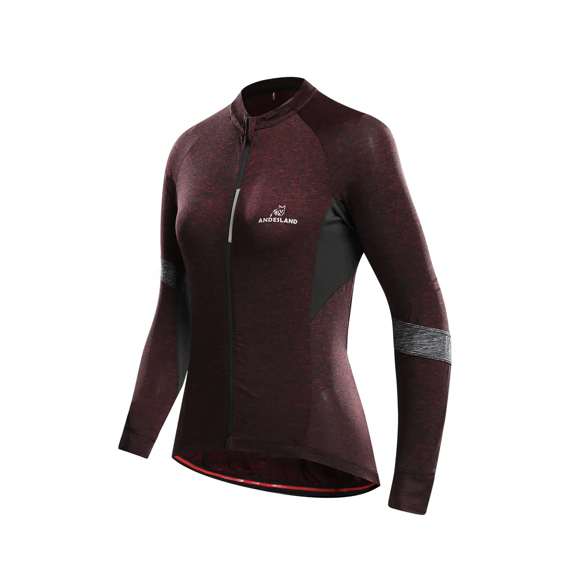 ANDESLAND OUTDOOR APPAREL - Polera Tricota Manga Larga Corsac Burdeo Mujer