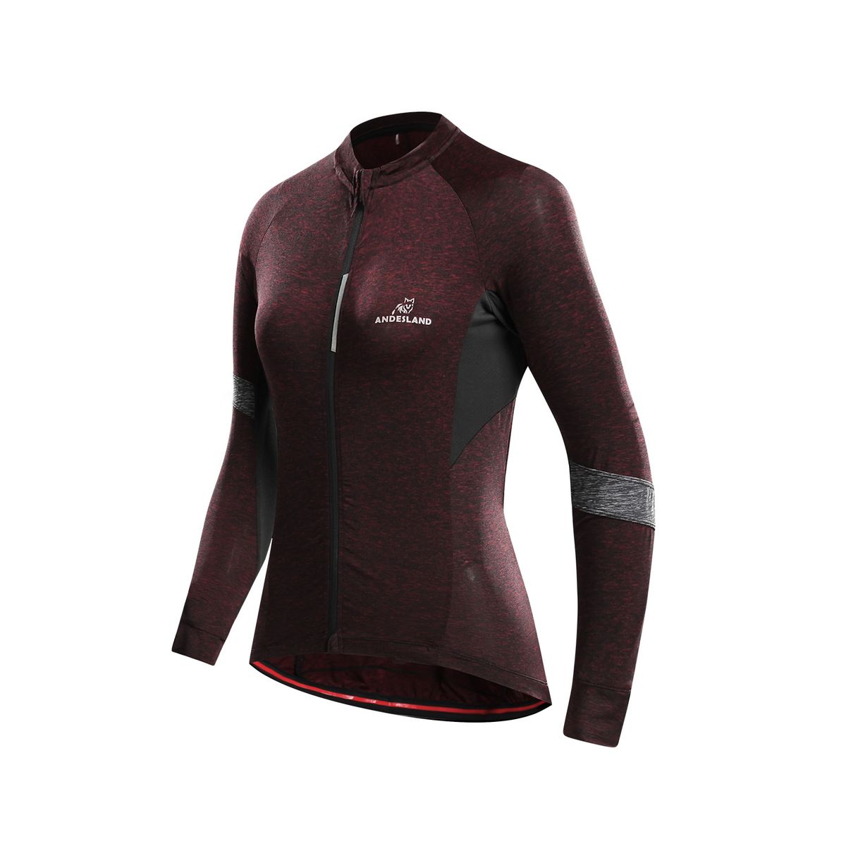 ANDESLAND OUTDOOR APPAREL - Polera Tricota Manga Larga Corsac Burdeo Mujer