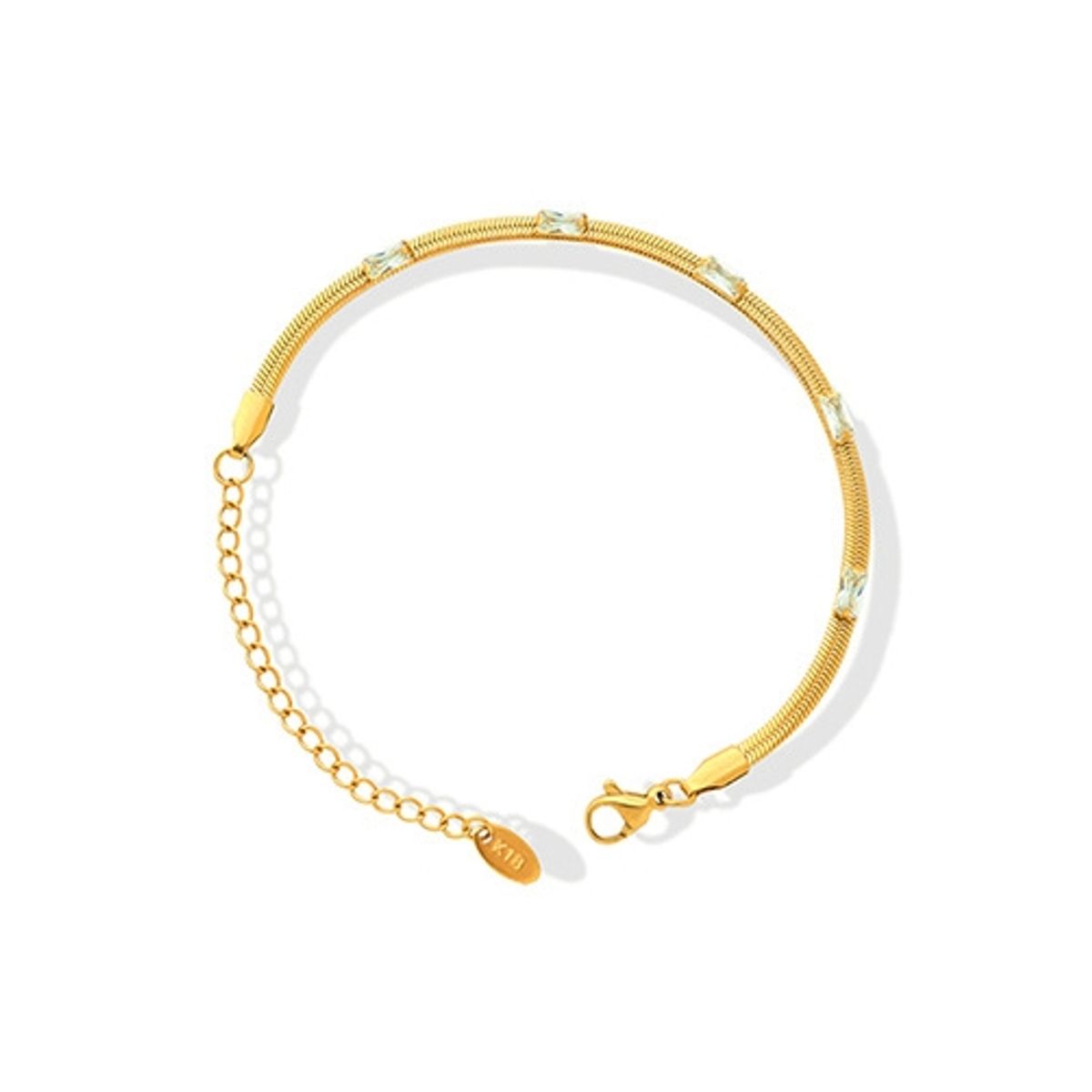 LUX JOYAS - Pulsera Baño Oro Amarillo 18k Cintillo Circones