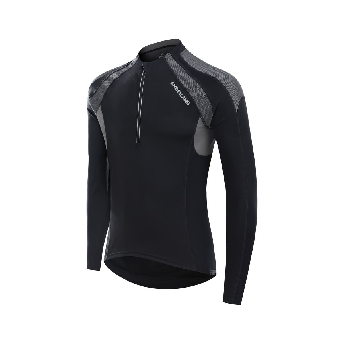 ANDESLAND OUTDOOR APPAREL - Polera Tricota Manga Larga Swift Negro Hombre