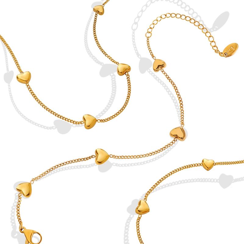 LUX JOYAS - Pulsera Baño Oro Amarillo 18k Corazón