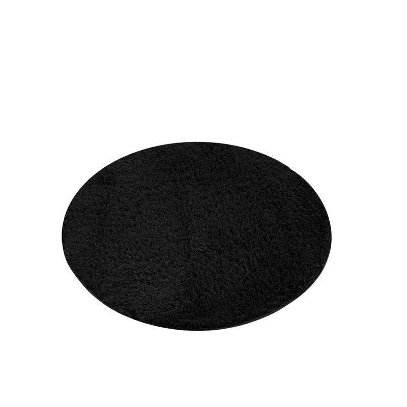 GENERICO - Alfombras Peludas Redondas Tipo Shaggy Para Living De 150cm Negro