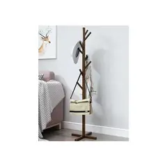 GENERICO - Perchero Colgador De Pie De Madera Oscura 158x38 Cm