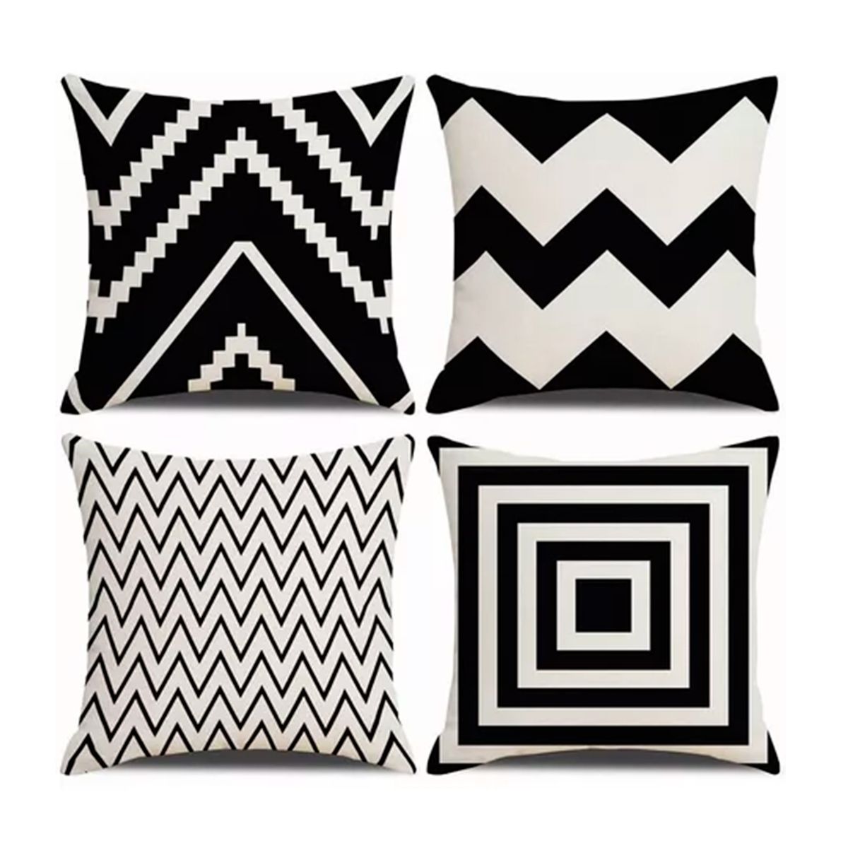 GENERICO - Set 4 Fundas Para Cojines De Tela Lino 45x45cm