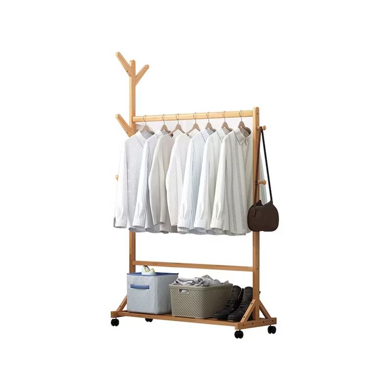 GENERICO - Perchero Organizador De Madera Con Ruedas 158X80C