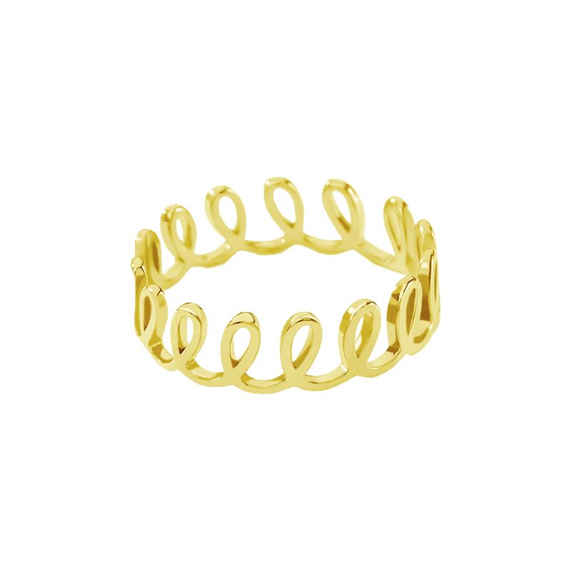 ALGO DIFERENTE - Anillo Amor Corona Dorada Minimalista Acero