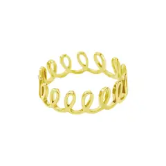 ALGO DIFERENTE - Anillo Amor Corona Dorada Minimalista Acero