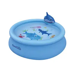 IGPRO - Piscina Inflable Tiburones Lanza Agua 190x47cm