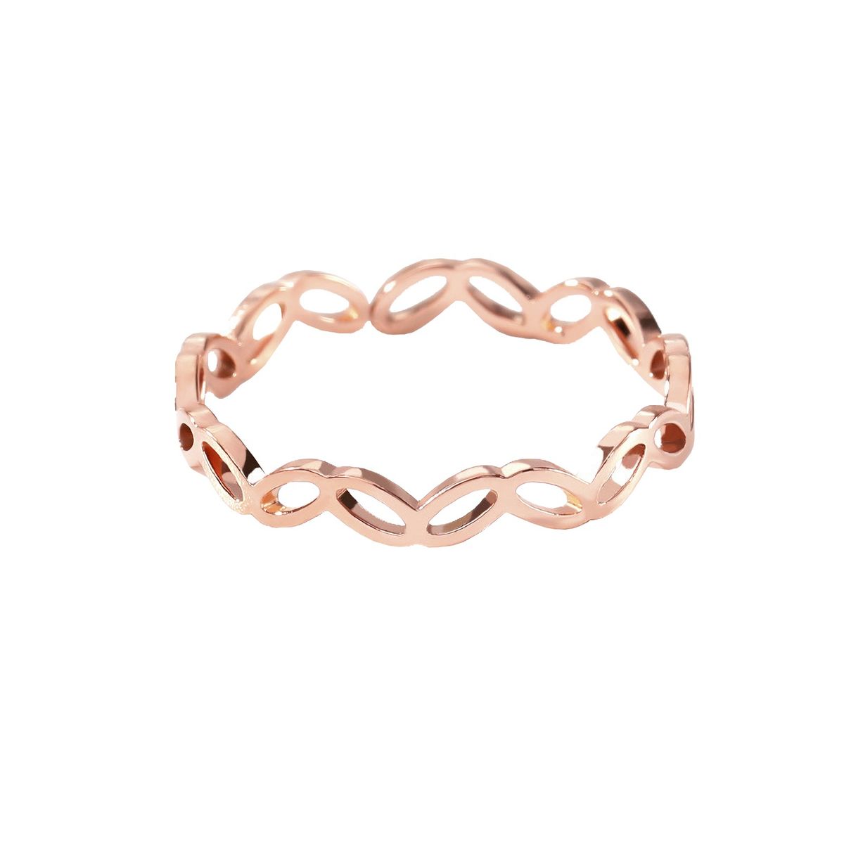 ALGO DIFERENTE - Anillo Amor Infinito Rosa Minimalista Acero