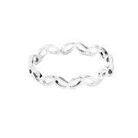 Anillo Amor Infinito Plateado Minimalista Acero