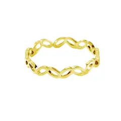ALGO DIFERENTE - Anillo Amor Infinito Dorado Minimalista Acero