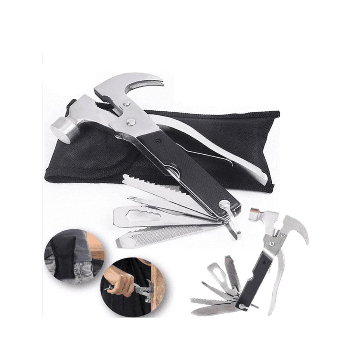 GENERICO - Kit De Martillo Multifuncional 18 En 1 Para Viajes Y Hogar