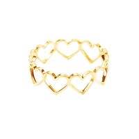 Anillo Amor Corazones Dorado Minimalista Acero