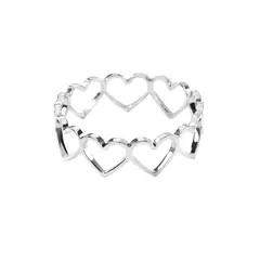 ALGO DIFERENTE - Anillo Amor Corazones Plateado Minimalista Acero