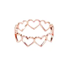 ALGO DIFERENTE - Anillo Amor Corazones Rosa Minimalista Acero