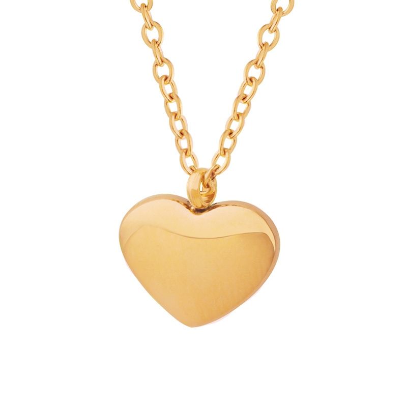 LUX JOYAS - Collar Baño Oro Rosado 18k Corazón Liso