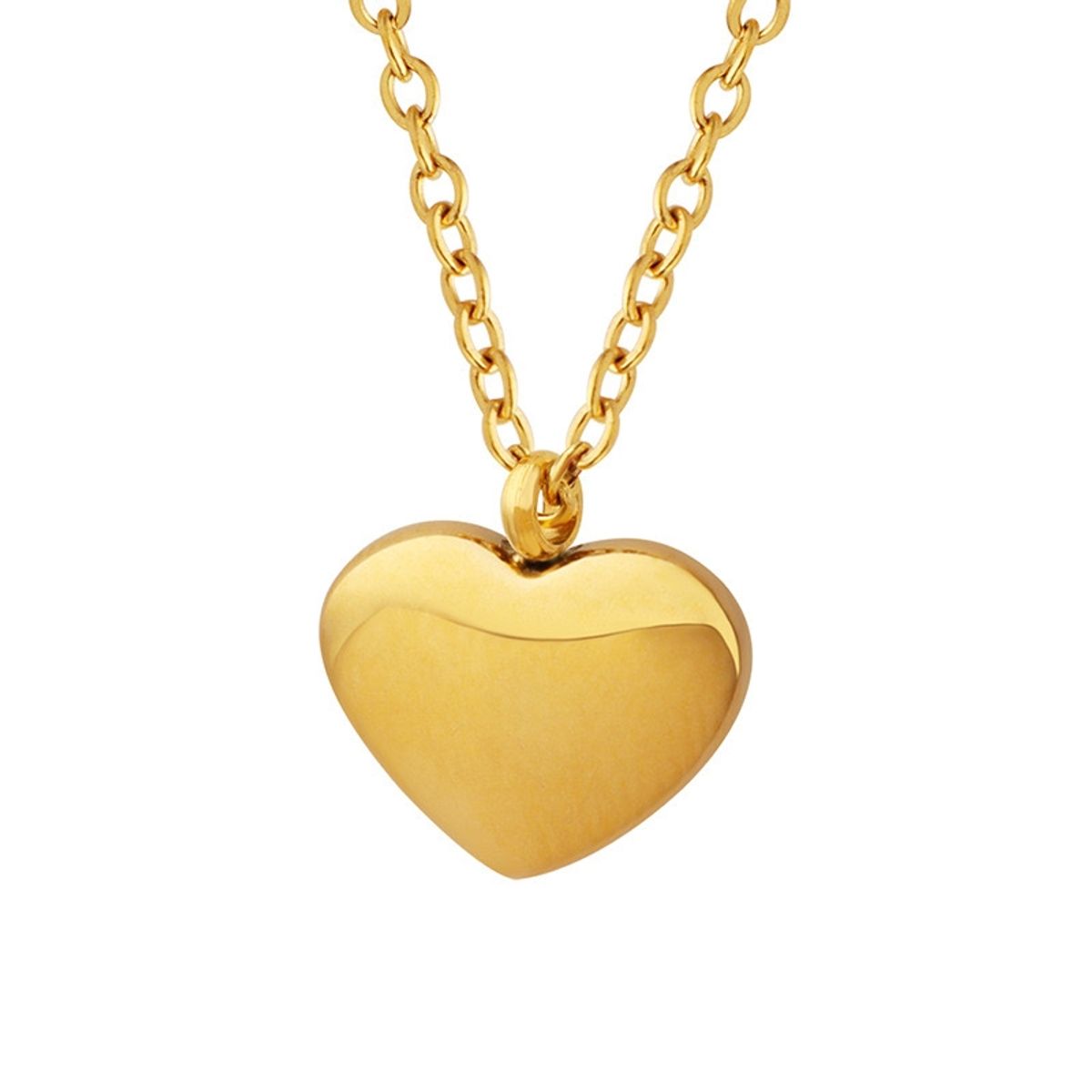 LUX JOYAS - Collar Baño Oro Amarillo 18k Corazón Liso Largo