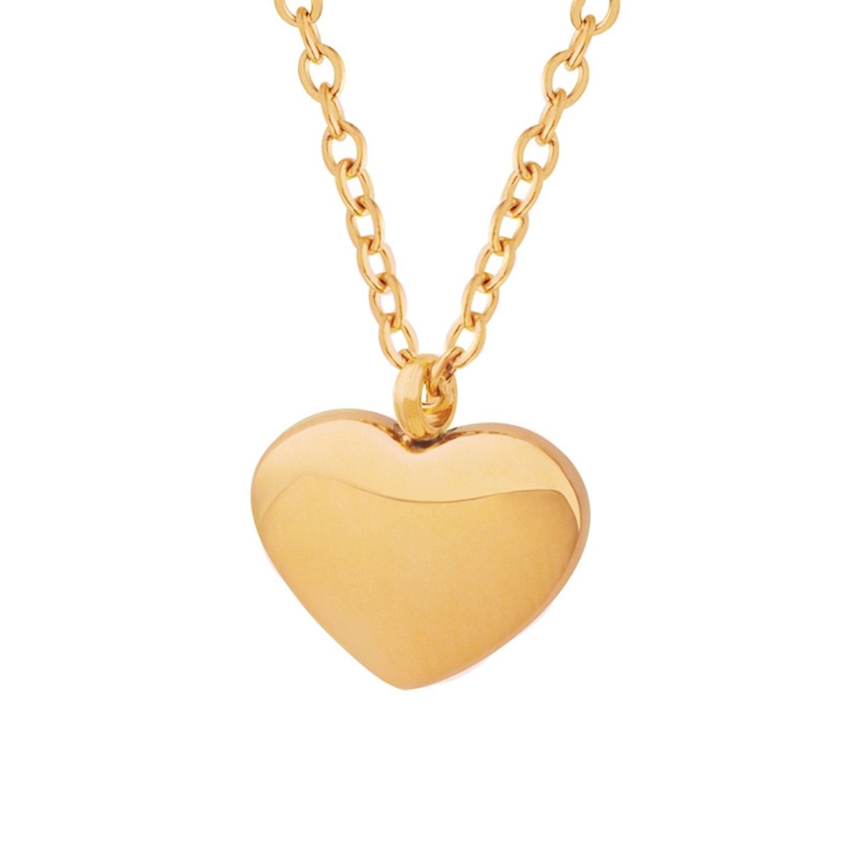 LUX JOYAS - Collar Baño Oro Rosado 18k Corazón Liso Largo