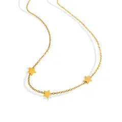 LUX JOYAS - Collar Baño Oro Amarillo 18k 3 Estrellas