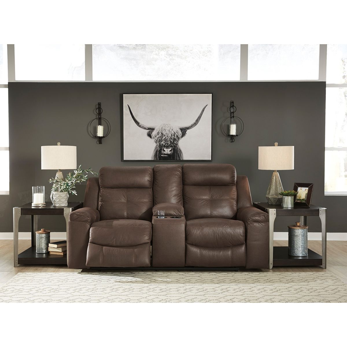 ASHLEY - Sofá reclinable 2 cuerpos Jesolo coffee