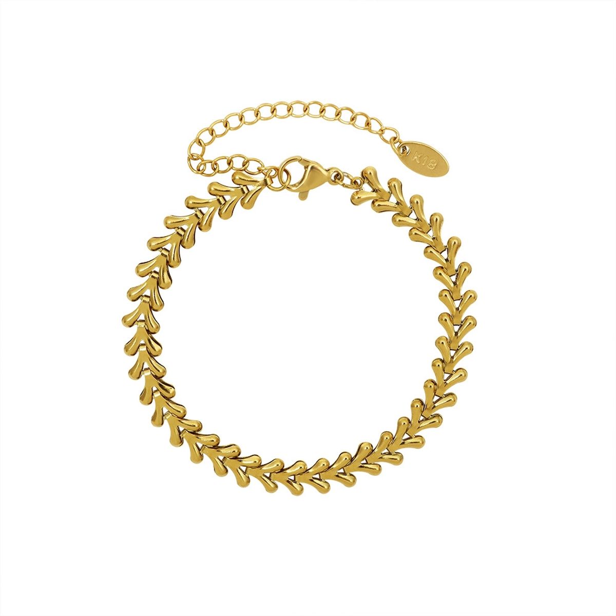 LUX JOYAS - Pulsera Baño Oro Amarillo 18k Diseño V