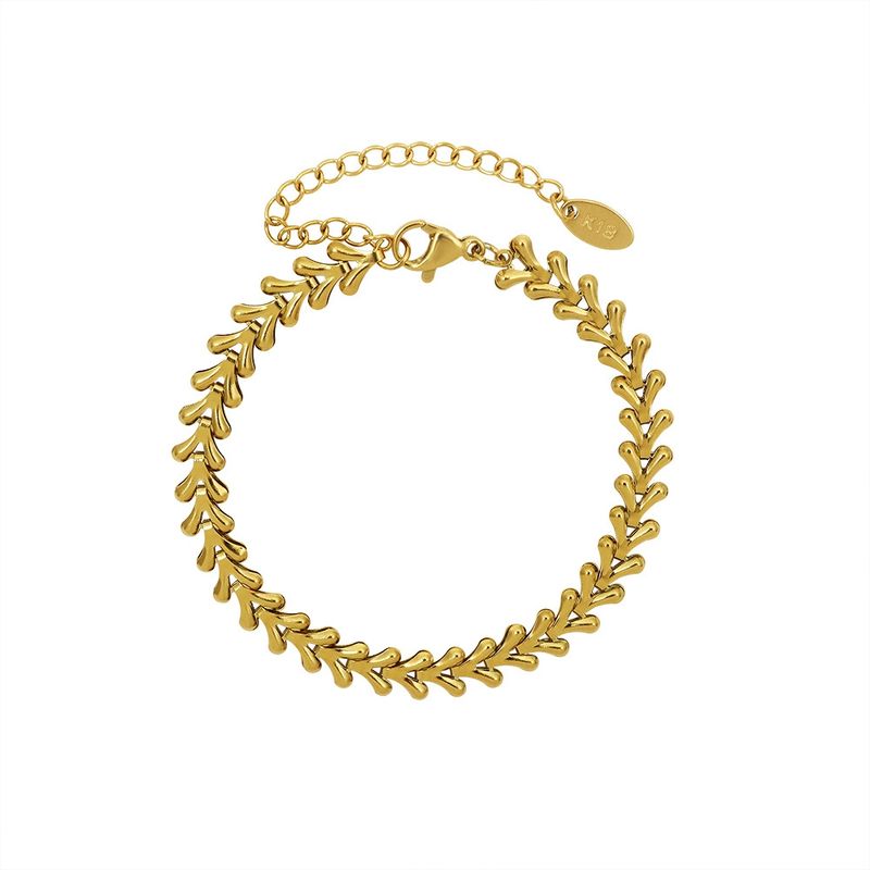 LUX JOYAS - Pulsera Baño Oro Amarillo 18k Diseño V