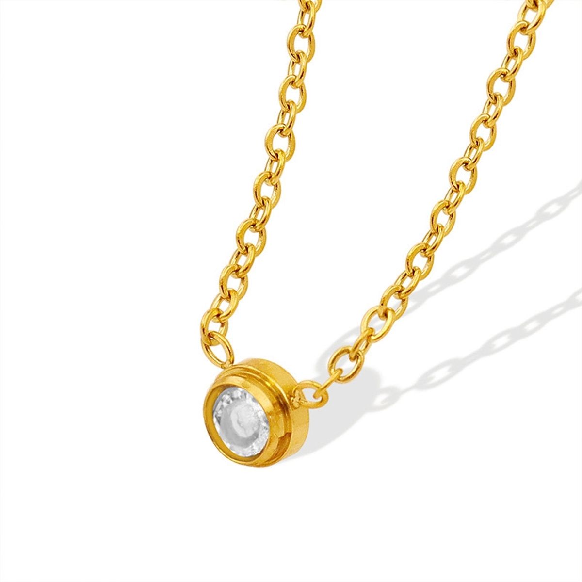 LUX JOYAS - Collar Baño Oro Amarillo 18k Punto De Luz 6mm