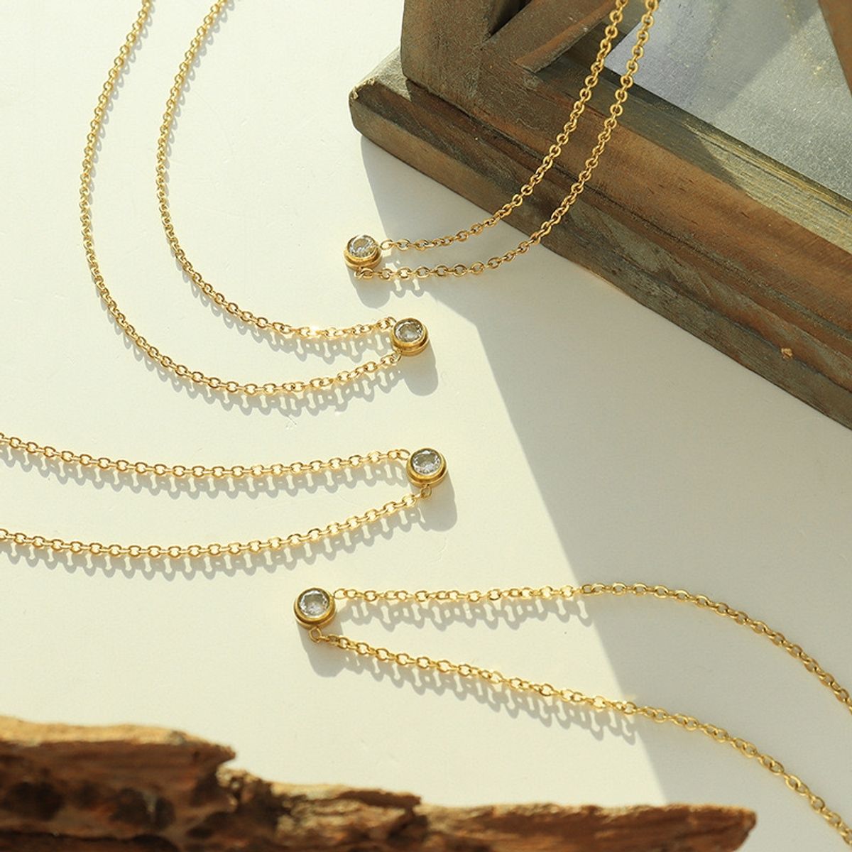 LUX JOYAS - Collar Baño Oro Amarillo 18k Punto De Luz 6mm