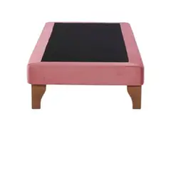 GENERICO - Base Europea para cama 1 Plaza 90x190cm FELPA ROSA