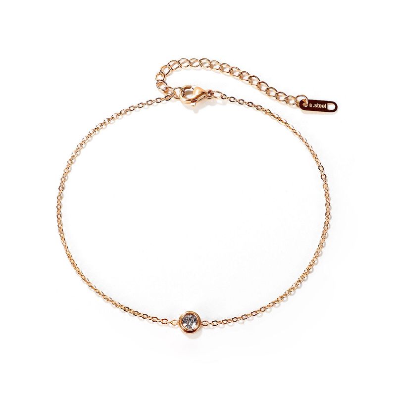 LUX JOYAS - Pulsera Baño Oro Rosado 18k Punto De Luz