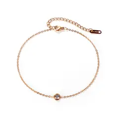 LUX JOYAS - Pulsera Baño Oro Rosado 18k Punto De Luz