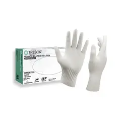 GENERICO - Guantes De Latex Con Polvo Marca Tresor 100 Unid Desechables- Talla L