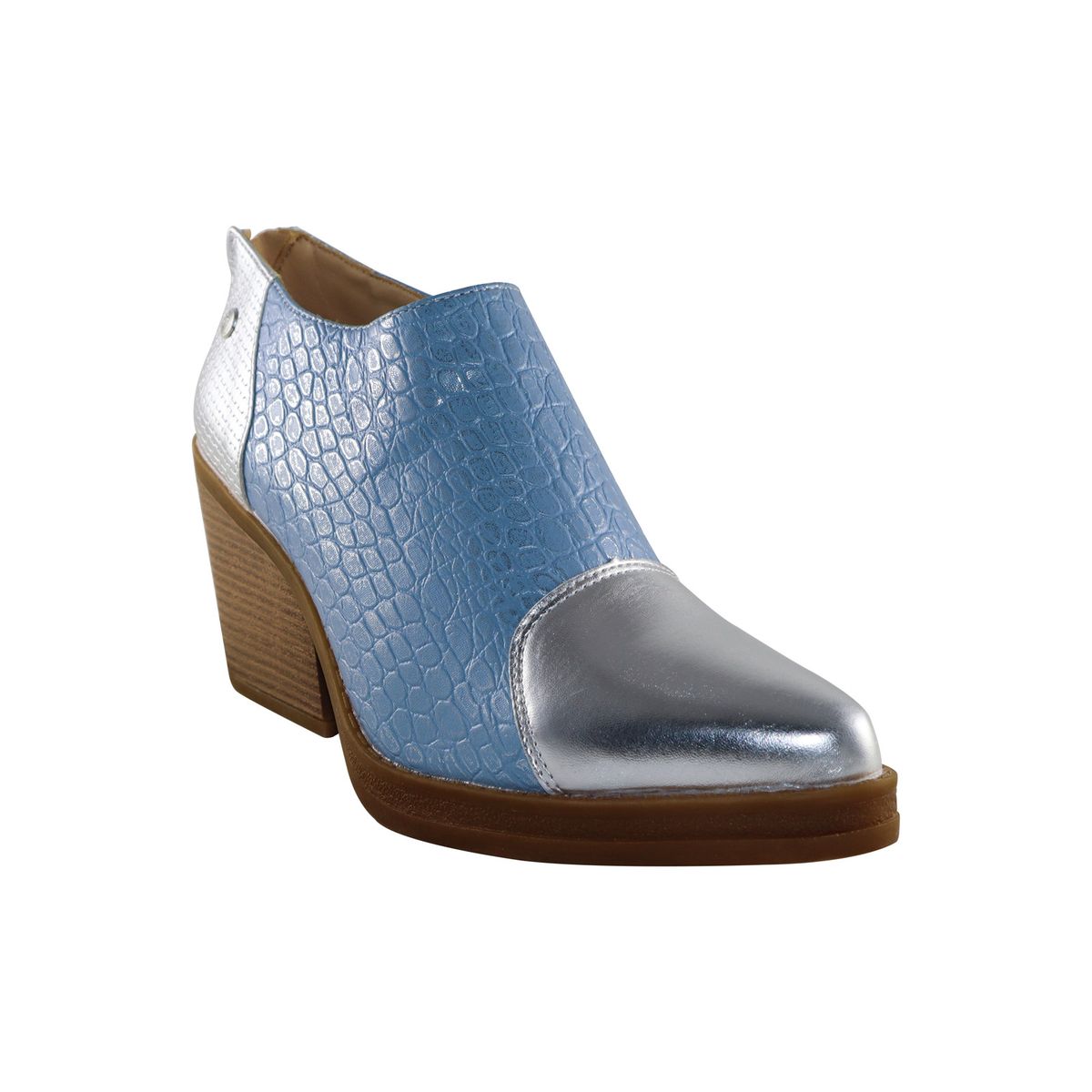 DINASTELLA - Botines de taco alto Azules para Mujer Complete Casuales Danicolle