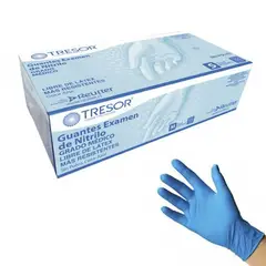 GENERICO - Guantes De Nitrilo Azul Tresor 100 Unid- Talla M