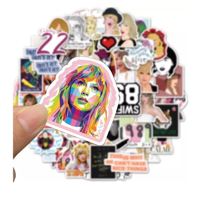 GARSIL - 50 Stickers Taylor Swift  - Etiquetas Autoadhesivas - S135