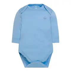 POMPON PIMA - Body clásico - Manga Larga - Algodón Pima - Celeste