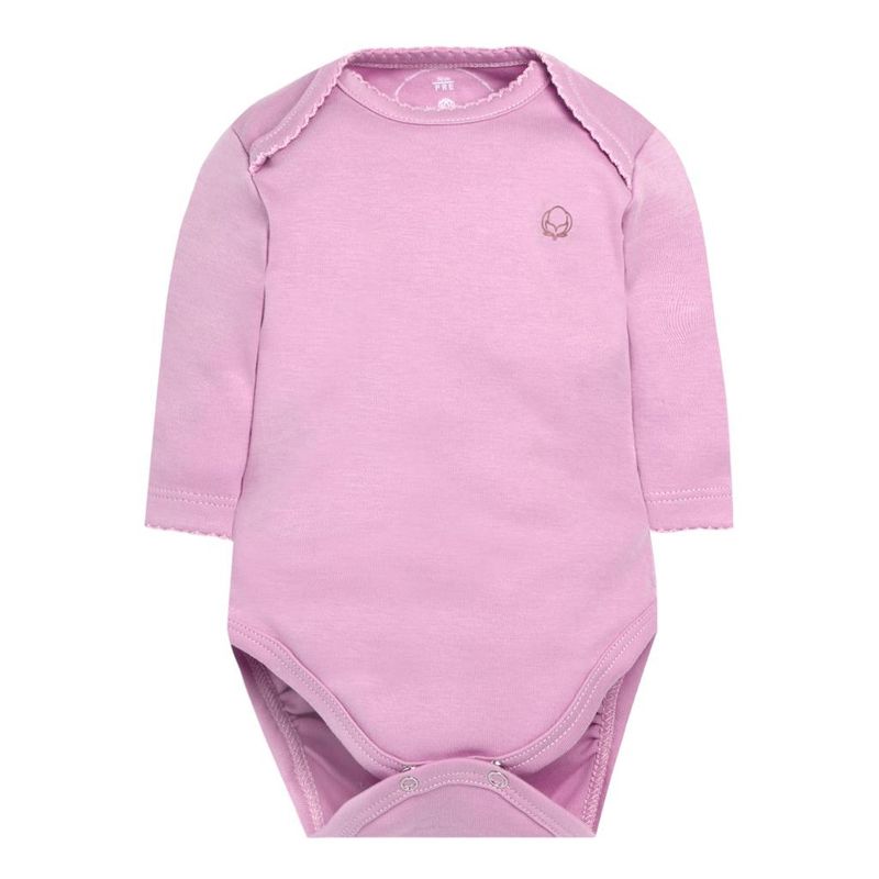 POMPON PIMA - Body clásico - Manga Larga - Algodón Pima - Rosa