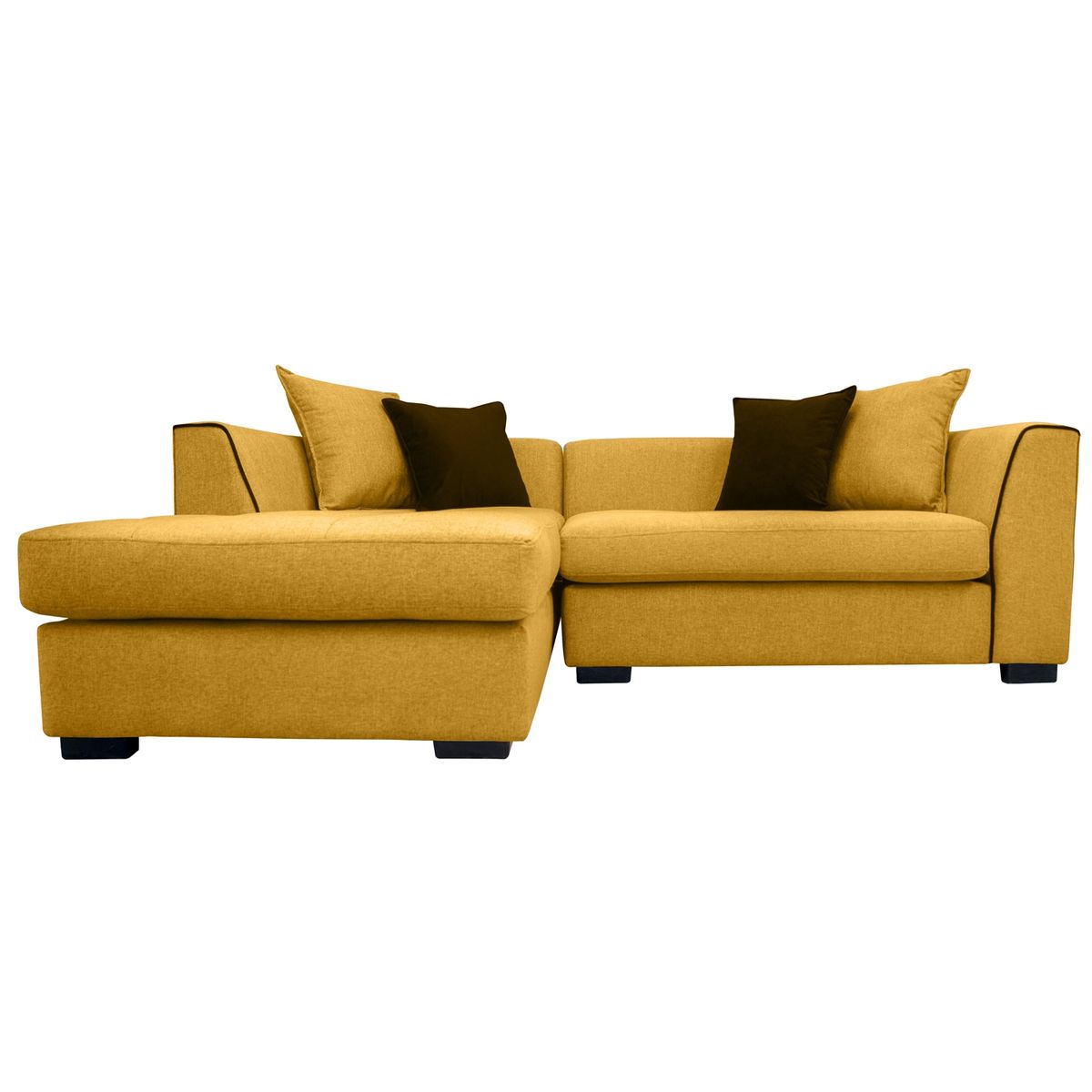SOFAS HOME - SECCIONAL VALENCIA CHENILLE TIPO LINO AMBARINO 3 CUERPOS